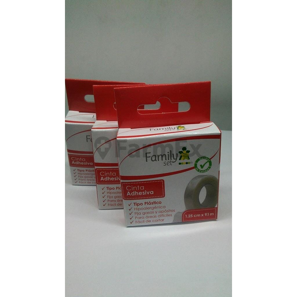Cinta Adhesiva 1,25 cm x 9,1 m (Family Set) Farmex-BanMedica-Persistente